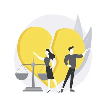 Divorce abstract concept vector illustration. Stock Illustration