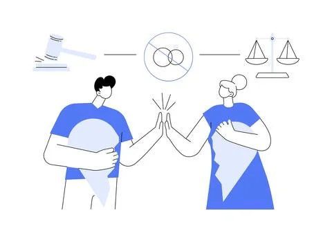 Divorce abstract concept vector illustration. Illustrazione stock