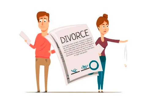 Divorce Agreement Couple Composition イラスト素材
