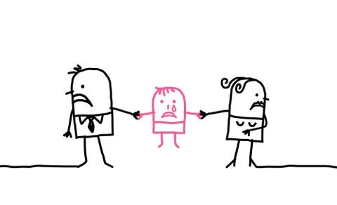 Divorce and child Stock Illustration