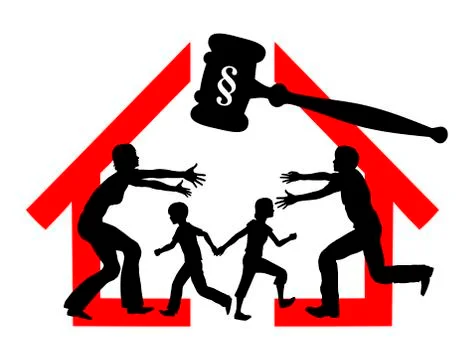 Divorce and Custody Illustrazione stock