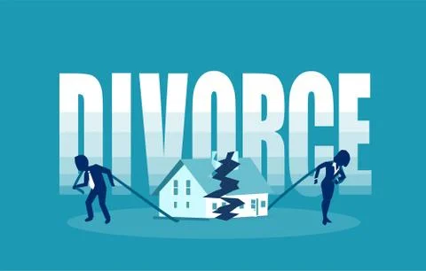 Divorce and marriage problems vector concept Stock Illustration