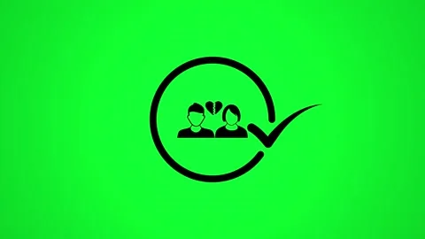 Divorce and relationship breakdown animation on green screen, marriage prob.. Stock Footage 346498006