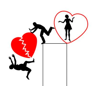 Divorce with Broken Heart Illustrazione stock