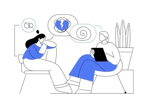 Divorce coach isolated cartoon vector illustrations. Ilustración de archivo