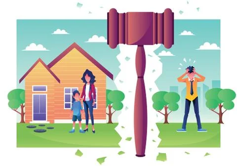 Divorce Concept Flat Design Stockillustratie