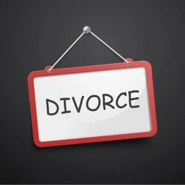 Divorce hanging sign Stock Illustration