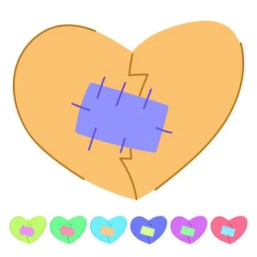 Divorce heart broken vector cartoon graphic Ilustración de archivo