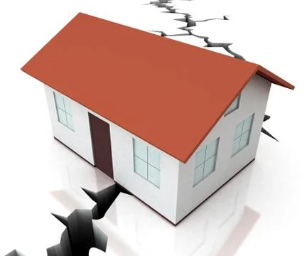 Divorce House Split Icon Depicts Legal Sharing Of Property After Divorcing -  Stock Illustration