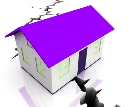 Divorce House Split Icon Depicts Legal Sharing Of Property After Divorcing -  Stock Illustration