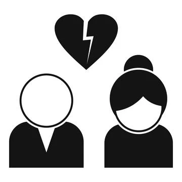 Divorce icon, simple style Stock Illustration