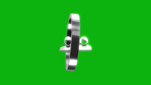 A divorce icon spins in a circle on a green screen, representing relationsh.. Stock Footage 346499437