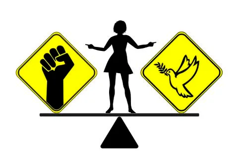 Divorce with peace or war Stock Illustration