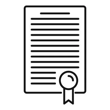 Divorce resolution document icon, outline style Illustrazione stock