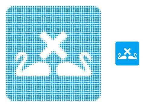 Divorce Swans Halftone Dot Icon Stock Illustration