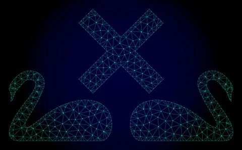 Divorce Swans Polygonal Frame Vector Mesh Illustration Ilustração Stock