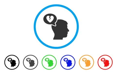 Divorce Thinking Man Rounded Icon Stock Illustration