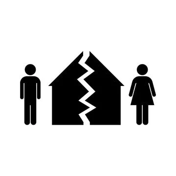 Divorce vector icon isolated on white background Illustrazione stock
