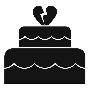 Divorce wedding cake icon, simple style Ilustração Stock