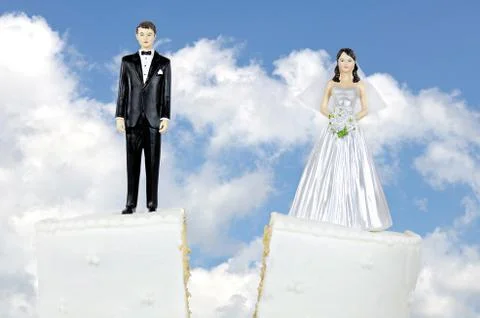Divorce wedding cake Stock Photos