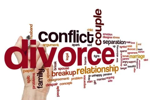 Divorce word cloud concept Stock Photos