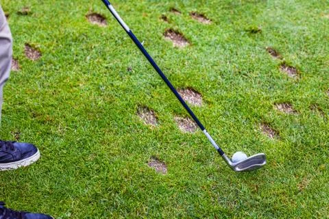 Divot on the fairway Stock Photos