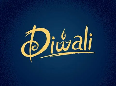 Diwali calligraphy design Stock Illustration