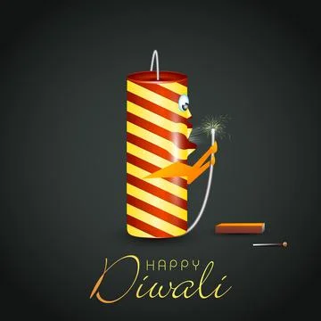 Diwali celebration with exploding crackers. イラスト素材