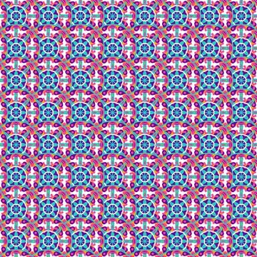 Diwali Circle Mandala Seamless Pattern Stock Illustration
