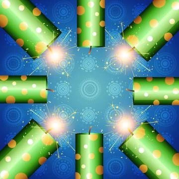 Diwali crackers background Stock Illustration