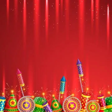 Diwali crackers background Stock Illustration
