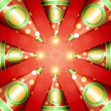 Diwali crackers vector background Stock Illustration