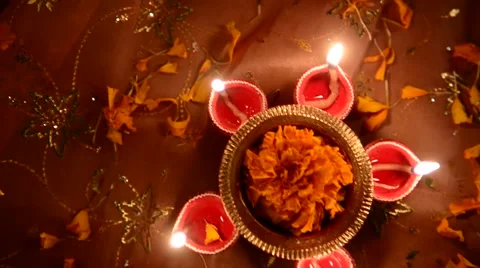 Diwali Lamp 1 Stock-Footage 42124382
