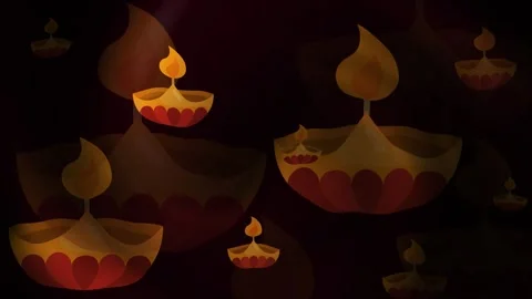 Diwali Lamp Candle Background Loop Stock Footage 309503653