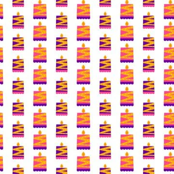 Diwali Lantern Seamless Pattern Stock Illustration