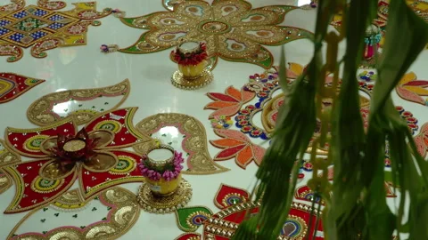Diwali Rangoli Stock Footage 254187171