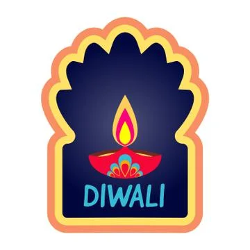 Diwali Vector. Simple Holiday Web Banner. Isolated Flat Cartoon Illustration Stock Illustration