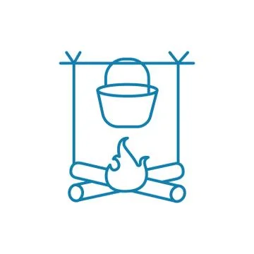 Dixie on fire linear icon concept. Dixie on fire line vector sign, symbol Illustrazione stock