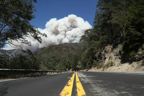 Dixie fire in Northern California, Plumas County, USA - 21 Jul 2021 Stock Photos
