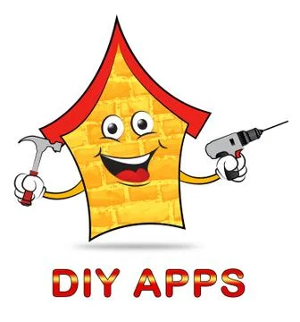 Diy Apps Shows Do It Yourself And Application Illustrazione stock