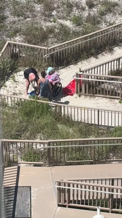 DIY Beach Sled Turns Useful, Panama City Beach, Florida, USA - 25 Jul 2026 Stock Footage 342080278