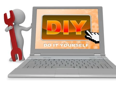 Diy Button Represents Do It Yourself 3d Rendering Illustrazione stock