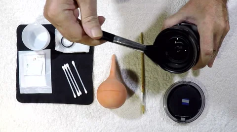 DIY Camera, Lens and Sensor Care for Better Shooting. Video stock 63297081