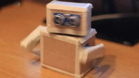 DIY Cardboard Paper Robot Stock Footage 234800482