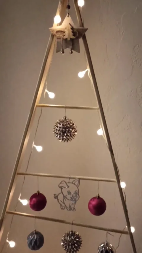 DIY Christmas tree Stock Footage 221320822