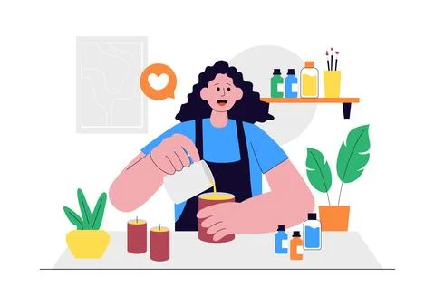 DIY Class Vector Illustration Featuring Craft Workshop Creative Handmade Ac.. Stock Illustration