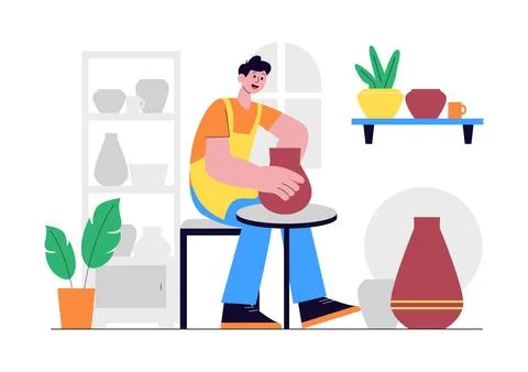 DIY Class Vector Illustration Featuring Craft Workshop Creative Handmade Ac.. Stock Illustration