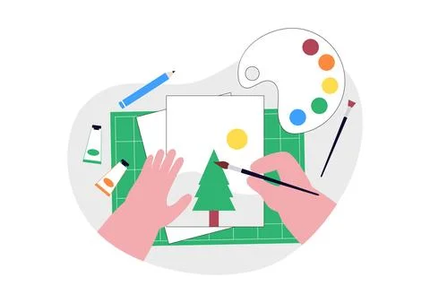 DIY Class Vector Illustration Featuring Craft Workshop Creative Handmade Ac.. Stock Illustration