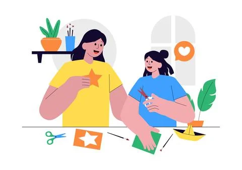 DIY Class Vector Illustration Featuring Craft Workshop Creative Handmade Ac.. Stock Illustration