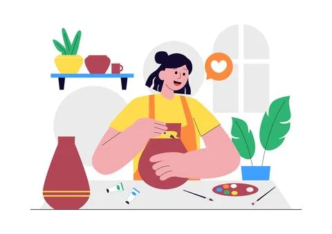 DIY Class Vector Illustration Featuring Craft Workshop Creative Handmade Ac.. イラスト素材